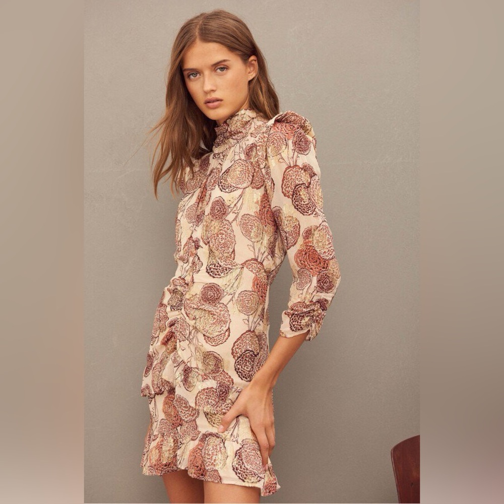 ba&sh Hydra Short Print Dress in Pink